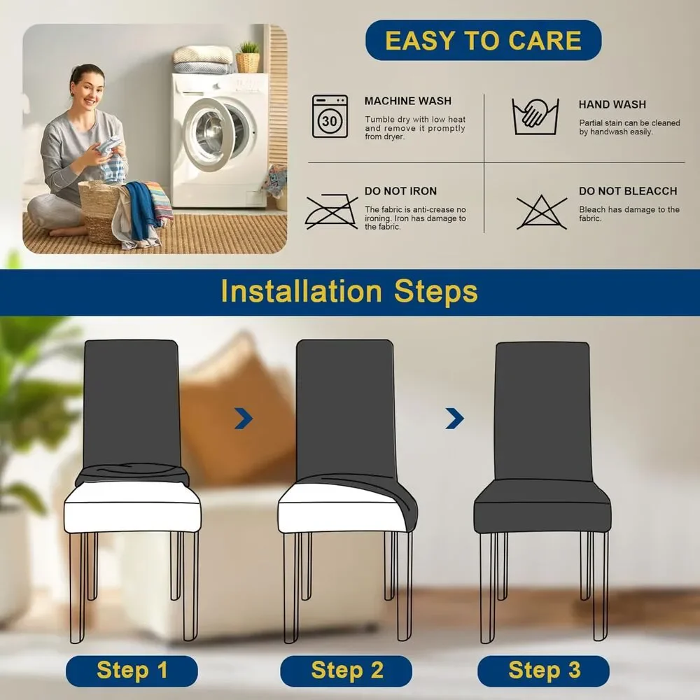Stretch Dining Chair Covers, Set of 8